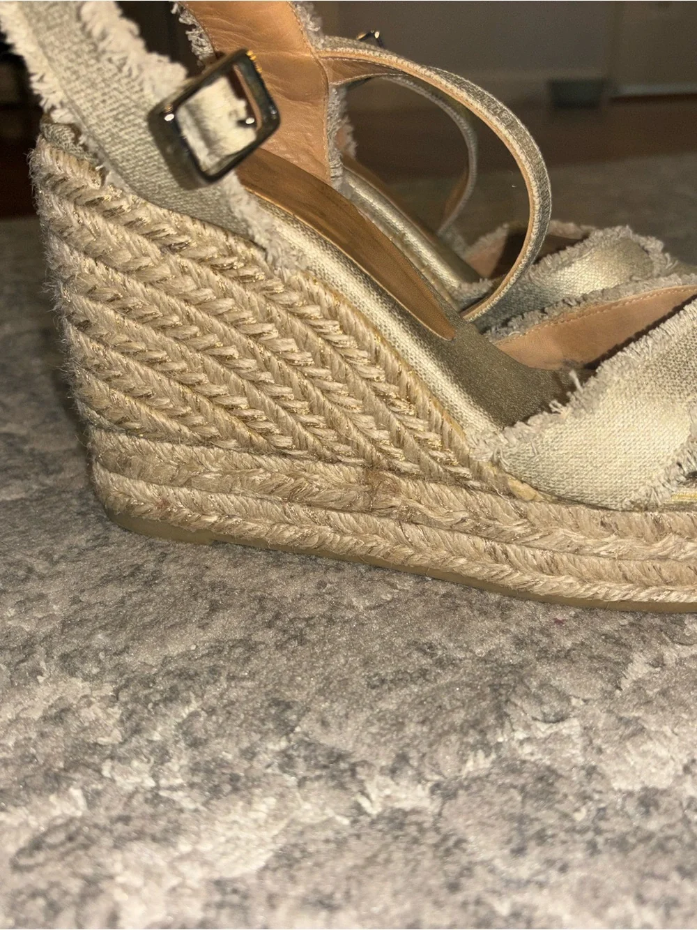 Castaner Bromelia Wedge Espadrille Sandals in light gold